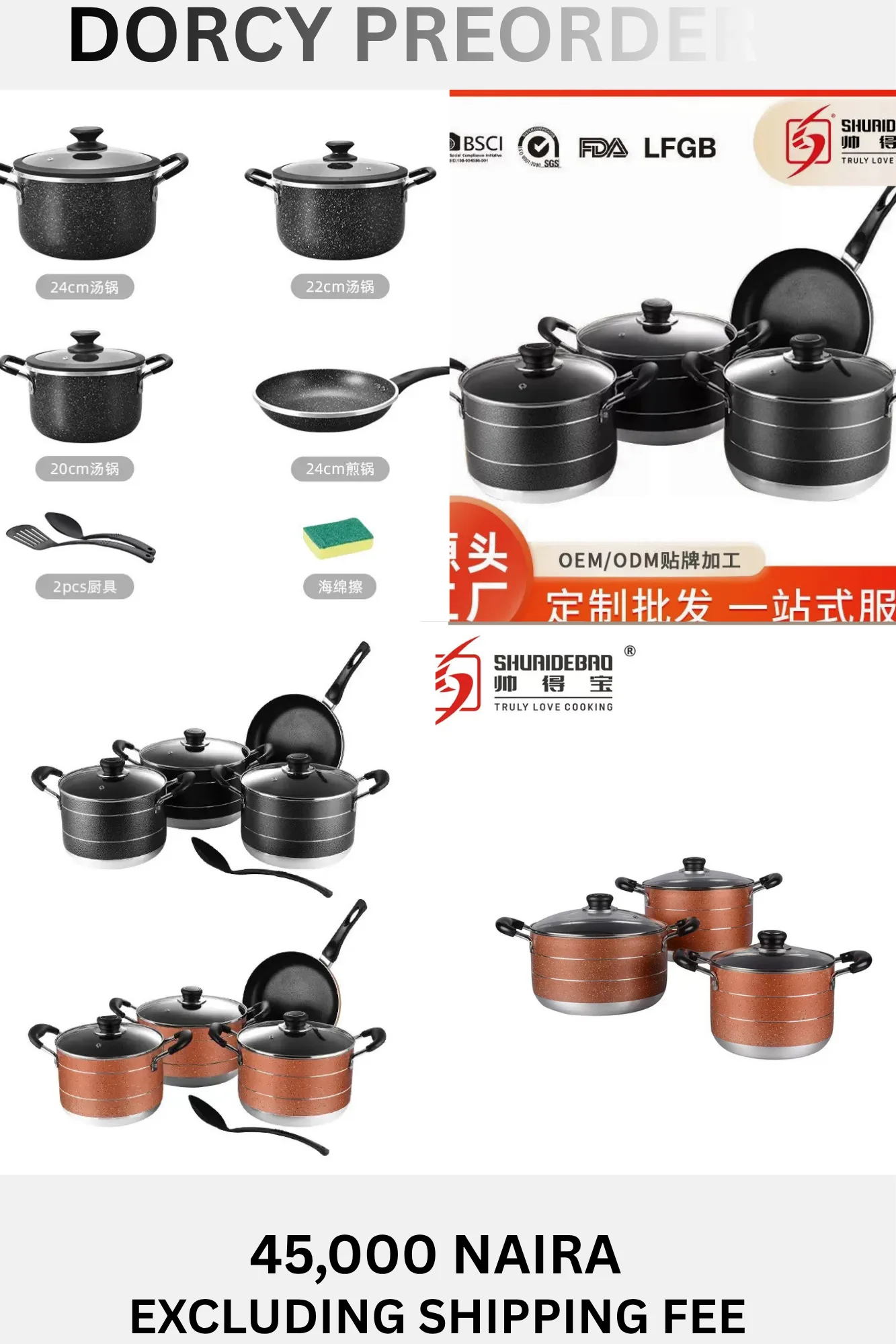 Nonstick pot set